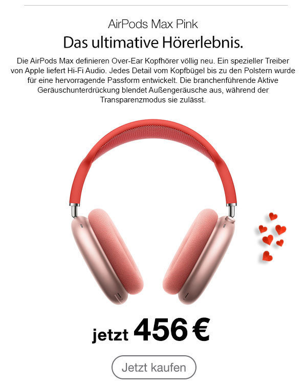 AirPods Max Pink jetzt 456 €